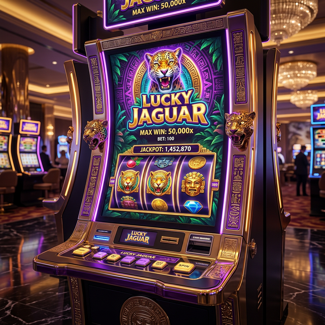 Máquina Lucky Jaguar 3D render premium